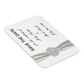 Diamond Heart White Wedding Save the Date Magnet (Rechte Seite)