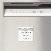 Diamond Heart White Wedding Save the Date Magnet (In Situ (Geschirrspüler))