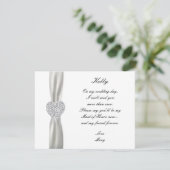Diamond Heart White Wedding Trauzeugin Card Einladung (Stehend Vorderseite)