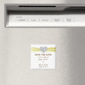 Diamond Heart Yellow Wedding Save the Date Magnet (In Situ (Geschirrspüler))
