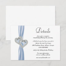 Diamond Hearts Blue Ribbon Wedding Details