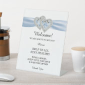 Diamond Hearts Blue Ribbon Wedding Safety Sockelschild (In SItu)