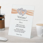 Diamond Hearts Orange Ribbon Wedding Safety Sockelschild (In SItu)