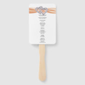 Diamond Hearts Orange Wedding Program Fans Fächer (Rückseite)