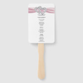 Diamond Hearts Pink Wedding Program Fans Fächer (Rückseite)