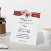 Diamond Hearts Red Ribbon Wedding Safety Sockelschild (In SItu)