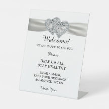 Diamond Hearts White Ribbon Wedding Safety