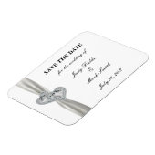 Diamond Hearts White Wedding speichern das Date Ma Magnet (Linke Seite)