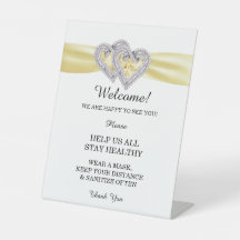 Diamond Hearts Yellow Ribbon Wedding Safety