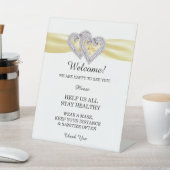 Diamond Hearts Yellow Ribbon Wedding Safety Sockelschild (In SItu)