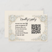 Diamond Heirloom QR Code Wedding RSVP Card (Vorne/Hinten)