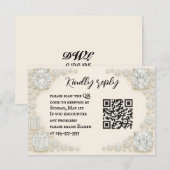 Diamond Heirloom QR Code Wedding RSVP Card Karte (Vorne/Hinten)