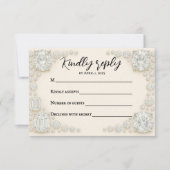Diamond Heirloom Wedding RSVP Card Karte (Vorderseite)
