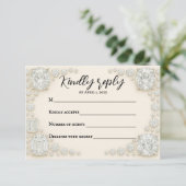 Diamond Heirloom Wedding RSVP Card Karte (Stehend Vorderseite)