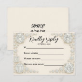 Diamond Heirloom Wedding RSVP Card Karte (Vorne/Hinten)