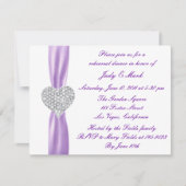 Diamond Herz Lila Probe Abendessen Einladung (Vorderseite)