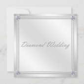 Diamond Hochzeitstag Einladung in Silber (Vorderseite)