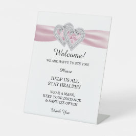 Diamond Hört rosa Hochzeitssicherheit Sockelschild