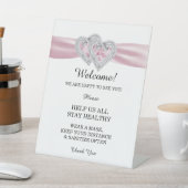 Diamond Hört rosa Hochzeitssicherheit Sockelschild (In SItu)