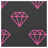 Diamond - Hot Pink auf Schwarz Stoff (Nahaufnahme)