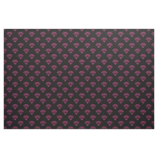 Diamond - Hot Pink auf Schwarz Stoff (Yard (91,4 cm))