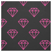 Diamond - Hot Pink auf Schwarz Stoff (Muster)