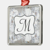 Diamond Ice Crystal Glit Monogram, Initial Ornamen Silbernes Ornament (Links)