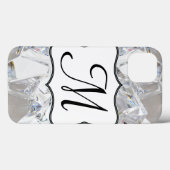 Diamond Ice Crystal Glitz Glam Monogram IPAD Case (Rückseite (Horizontal))