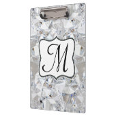 Diamond Ice Crystal Monogram Initial Clip Board Klemmbrett (Links)