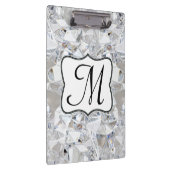 Diamond Ice Crystal Monogram Initial Clip Board Klemmbrett (Rechts)