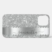Diamond Imitats Glitzer Kalligraphie Name Silver Case-Mate iPhone Hülle (Rückseite (Horizontal))