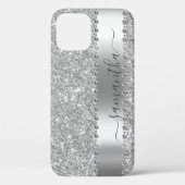 Diamond Imitats Glitzer Kalligraphie Name Silver Case-Mate iPhone Hülle (Rückseite)