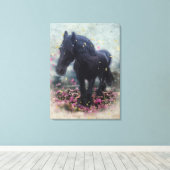 DIAMOND in Blume ~ Wrapped Canvas Leinwanddruck (Insitu (Holzboden))
