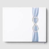 Diamond Infinity Blue Ribbon Wedding Guestbook Gästebuch (Rückseite)