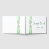 Diamond Infinity Green Ribbon Wedding Guestbook Gästebuch (Voll)