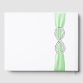 Diamond Infinity Green Ribbon Wedding Guestbook Gästebuch (Rückseite)