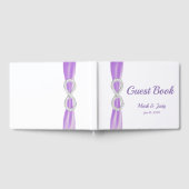 Diamond Infinity Lila Ribbon Wedding Guestbook Gästebuch (Voll)