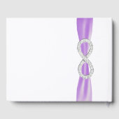 Diamond Infinity Lila Ribbon Wedding Guestbook Gästebuch (Rückseite)