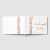 Diamond Infinity Orange Ribbon Wedding Guestbook Gästebuch (Voll)