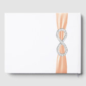 Diamond Infinity Orange Ribbon Wedding Guestbook Gästebuch (Rückseite)