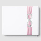 Diamond Infinity Pink Ribbon Wedding Guestbook Gästebuch (Rückseite)