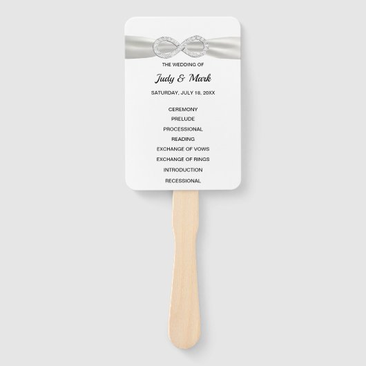 Diamond Infinity Wedding Program Fans Fächer (Vorderseite)