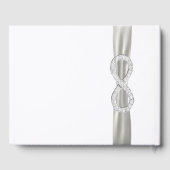 Diamond Infinity White Ribbon Wedding Guestbook Gästebuch (Rückseite)