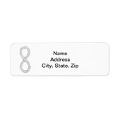 Diamond Infinity White Wedding Address Labels (Vorne)