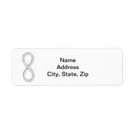 Diamond Infinity White Wedding Address Labels