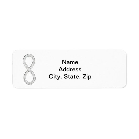 Diamond Infinity White Wedding Address Labels (Vorne)