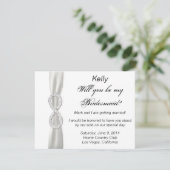 Diamond Infinity White Wedding Bridesmaid Card Einladung (Stehend Vorderseite)