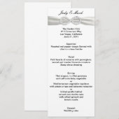 Diamond Infinity White Wedding Menu Card Menükarte (Vorne/Hinten)