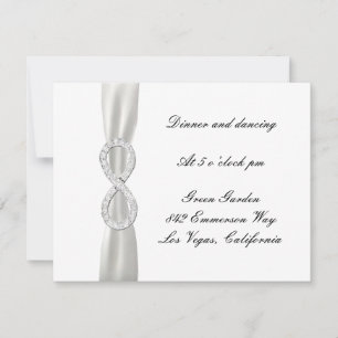 Diamond Infinity White Wedding Reception Card Einladung
