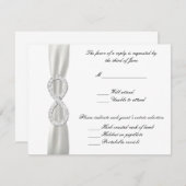 Diamond Infinity White Wedding Response Card RSVP Karte (Vorne/Hinten)